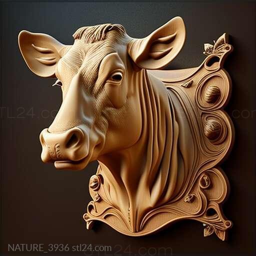 Природа и животные (Корова 4, NATURE_3936) 3D модель для ЧПУ станка